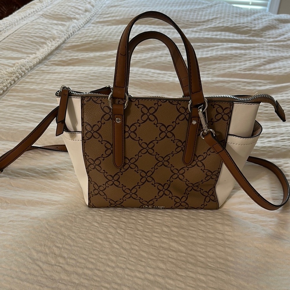 Brown and White Designer Tote Bag